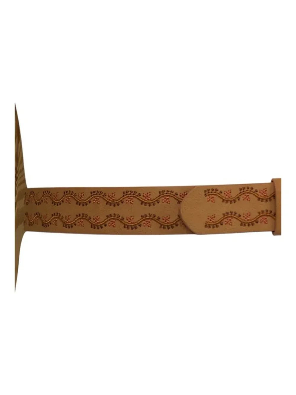 Haute Hippie Tan Leather Belt With Gold Buckle Womens Size M Vachetta